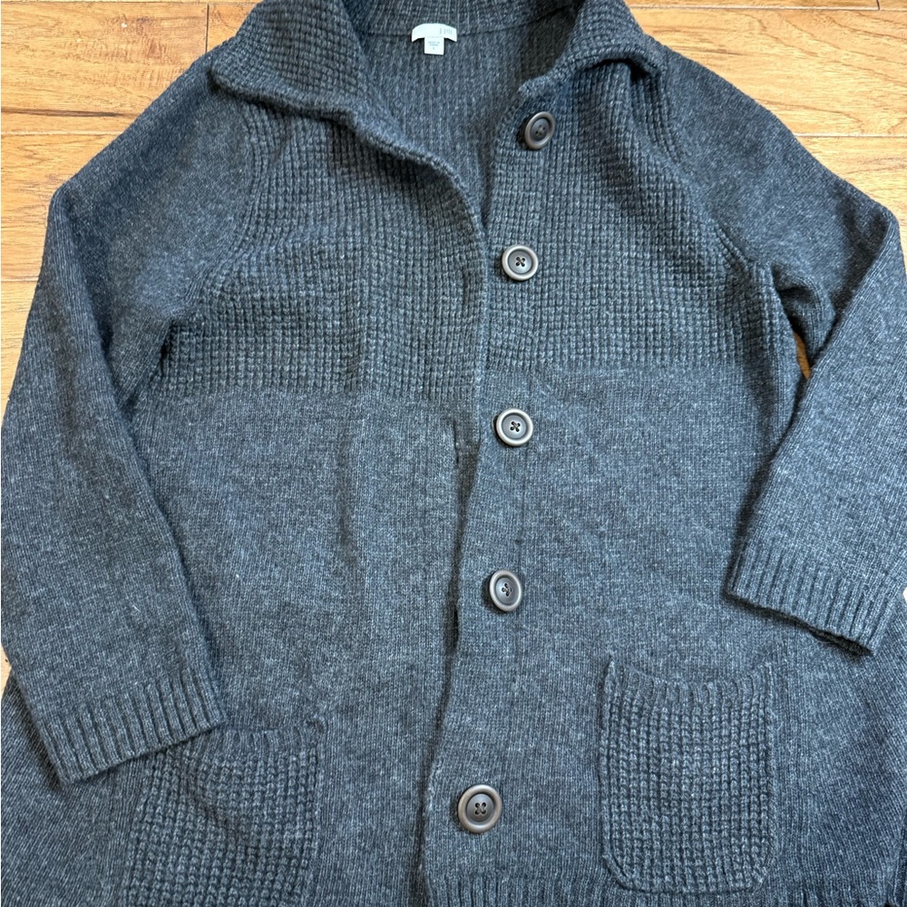 Jjill women’s wool blend Gray Button-Up Sweater size large - Picture 2 of 6